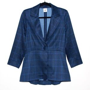 Cabi Blue Windowpane Plaid "Check Blazer"